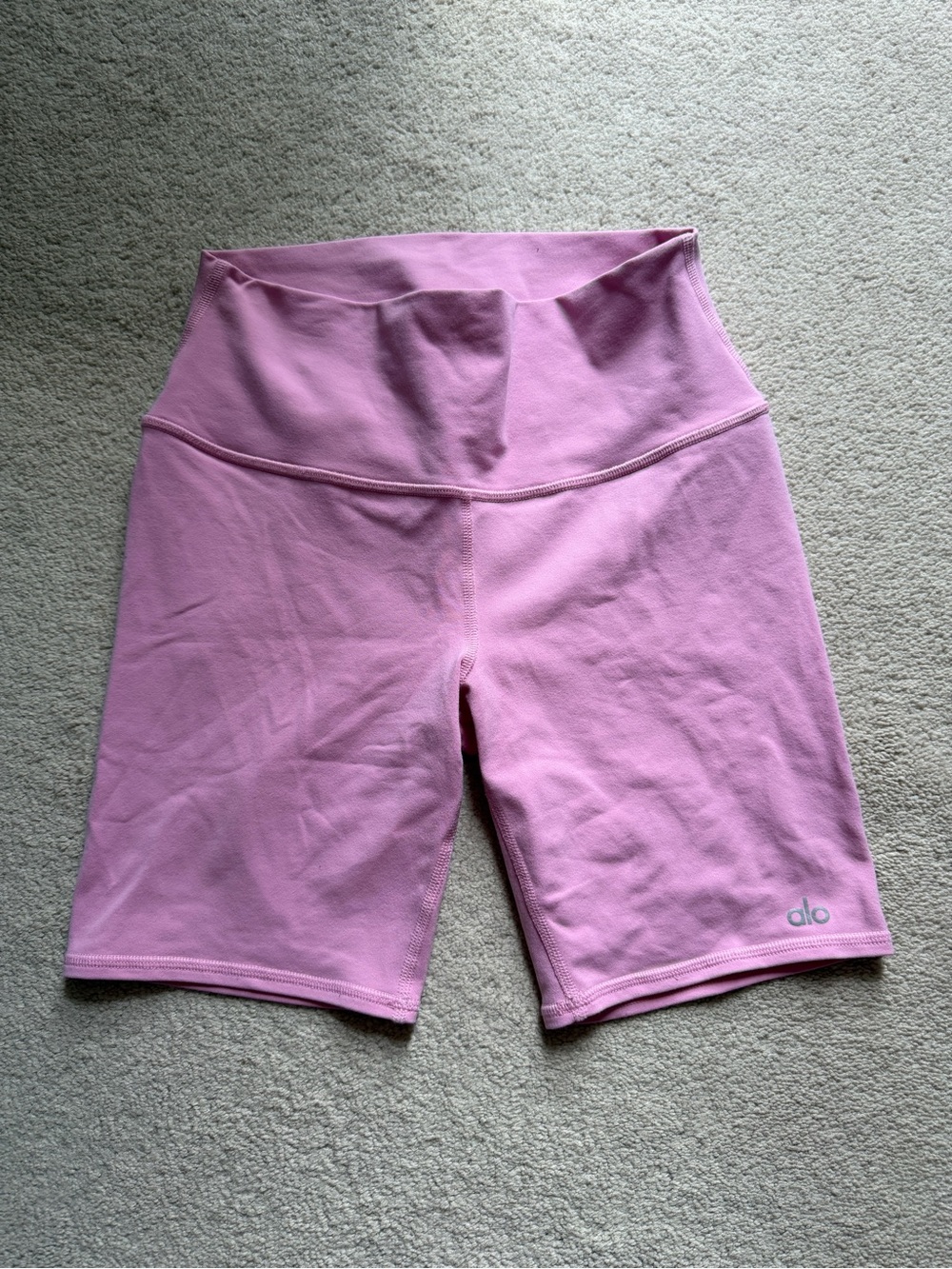 ALO Yoga 5” High-Waist Bike Shorts in Baby Pink